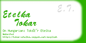 etelka tokar business card